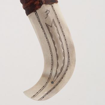 Per-Erik Nilsson, a reindeer horn knife, signed.