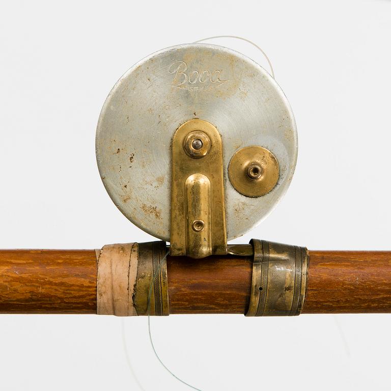 A Danish fly fishing rod in four parts with 'Boca' reel. first half of the 20th century.