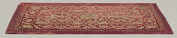AN ANTIQUE VELVET EMBROIDERY, Persia/Iran, around 1700 - the middle of the 19th century, ca 100 x 142,5 cm (plus a 5 cm.