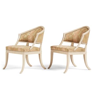 58. A pair of Late gustavian armchairs.