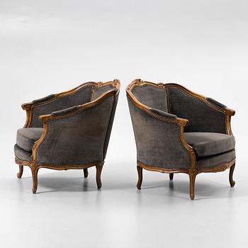 Armchairs, a pair, Rococo style, 20th century.