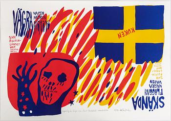 Carl Johan De Geer, lithograph in colours, signed 10/190.