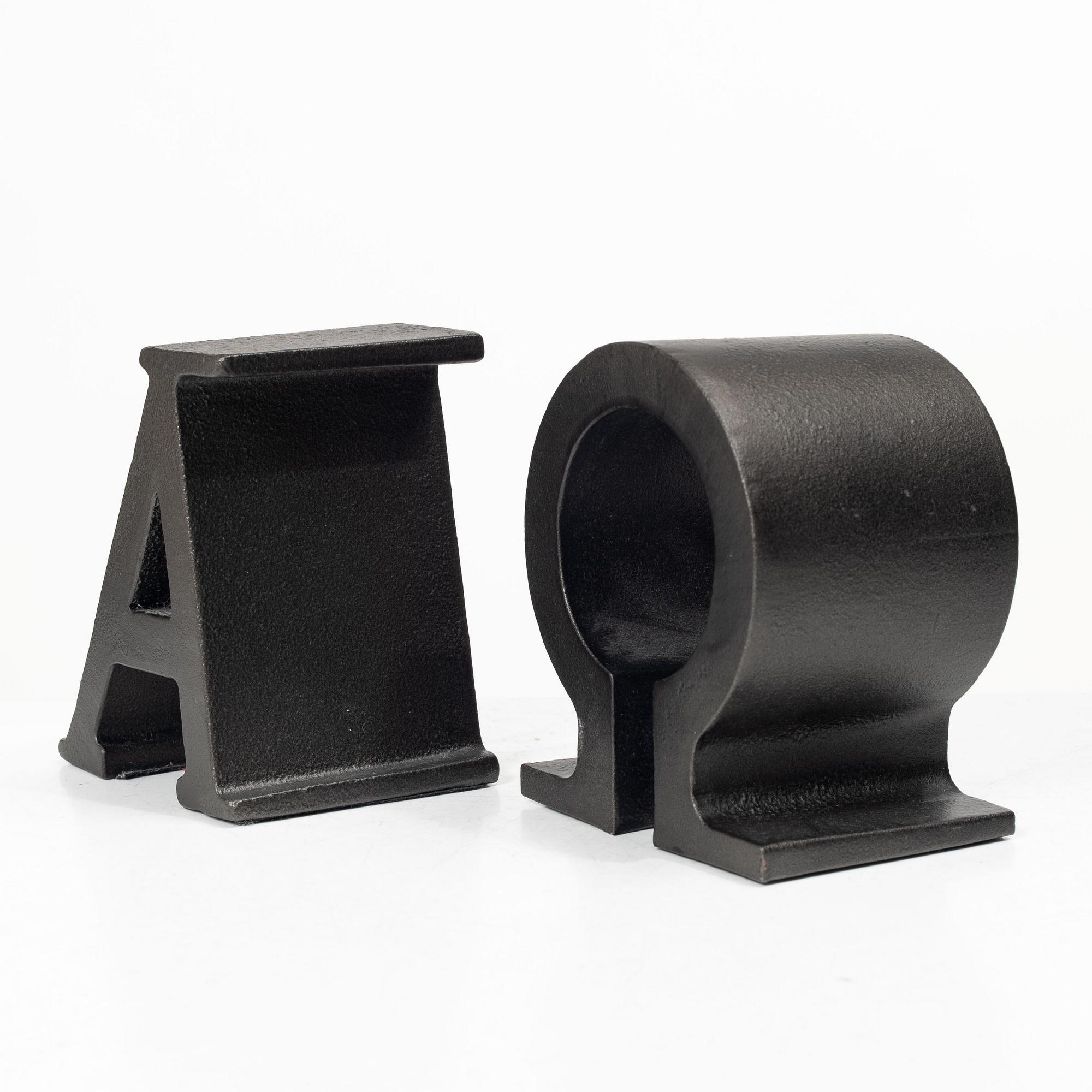 Josef Frank, Bookends, a pair, marked “Alfa & Omega”, Firma Svenskt Tenn.