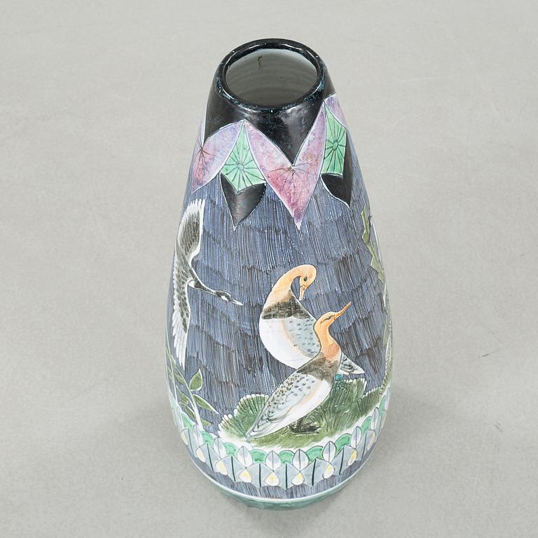 An earthenware floor vase by MARIAN ZAWADZKI for Tilgmans Keramik, signed Marian and dated 1959.