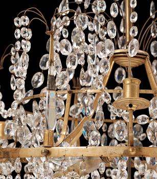 A North European circa 1800 six-light chandelier.