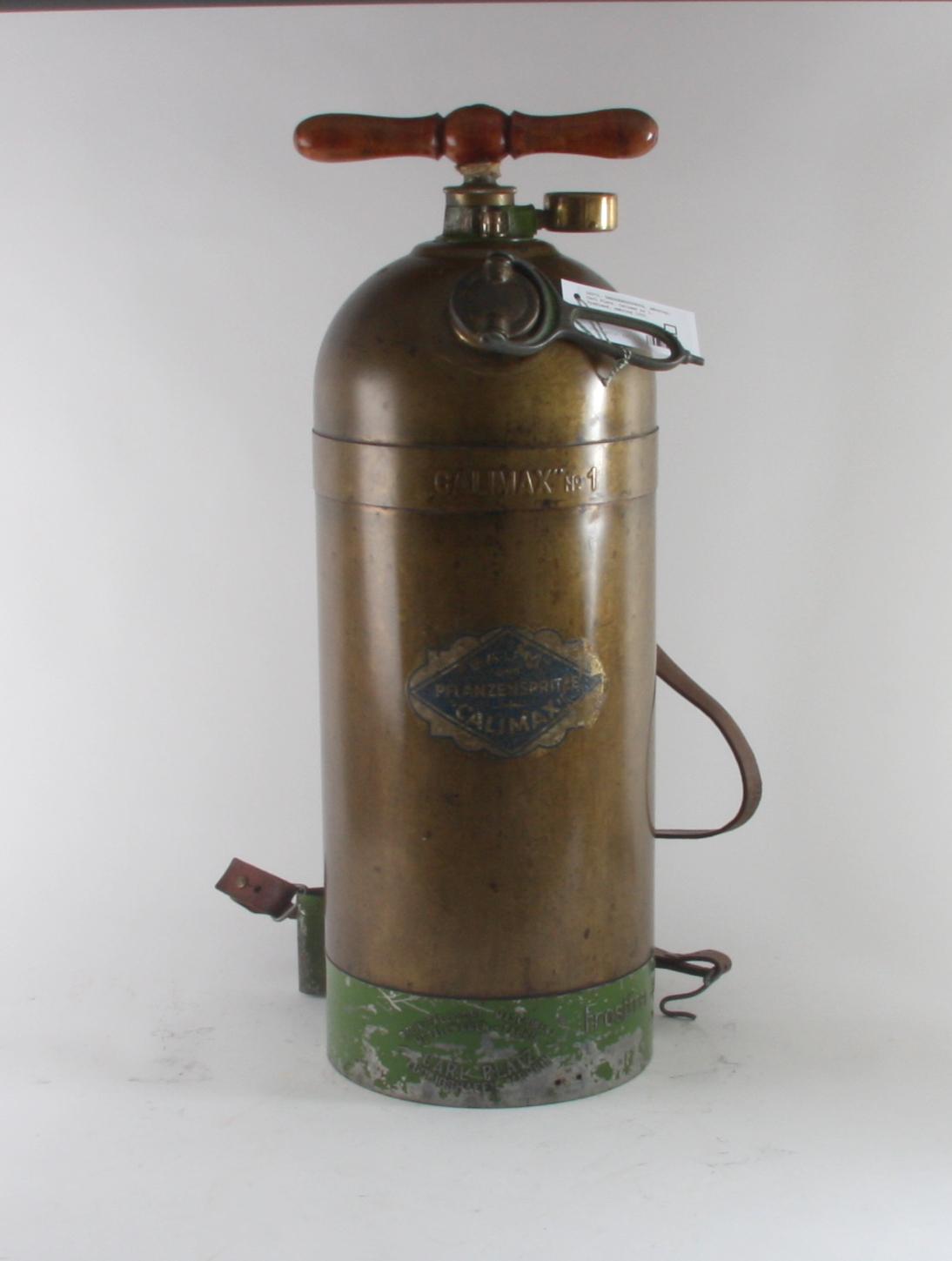 TRÄDGÅRDSSPRUTA, mässing, Carl Platz, Calimax no 1, Tyskland, omkring 1900.