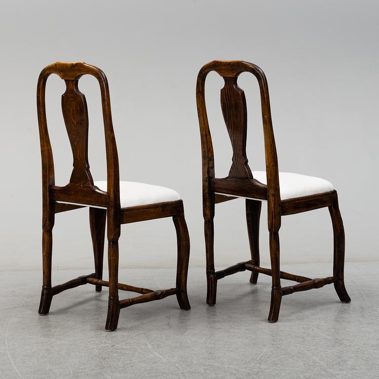 Two Rococo chairs, 18th century.