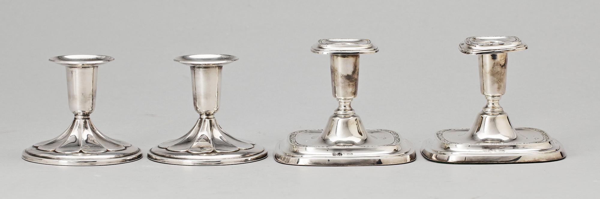 LJUSSTAKAR, 2 par, silver, Sverige, 1959.
