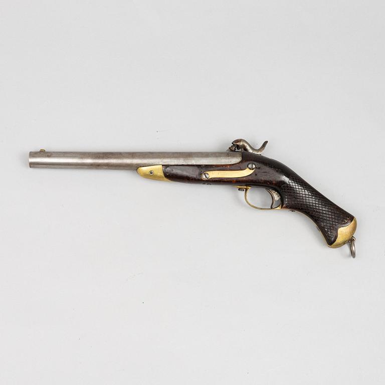 A Swedish smooth bored cavalry percussion pistol, 1850 pattern.