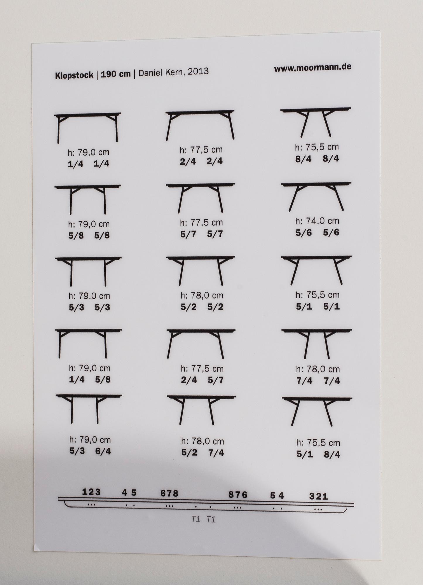 A "KLOPSTOCK" table, Nils Holger Moormann for Daniel Kern, 21th cebtury.