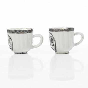 Thirteen porcelain cups, China, mostly 18th century.