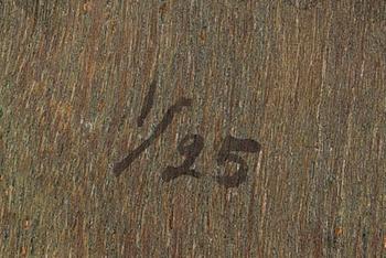 Lennart Aschenbrenner, a signed and numbered bronze and serigraph on wood.