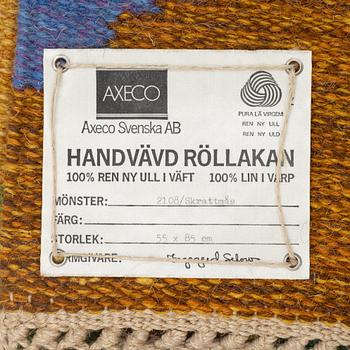 Ingegerd Silow, väggbonad/matta, "Skrattmås", Axeco, signerad IS, ca. 86 x 57 cm.