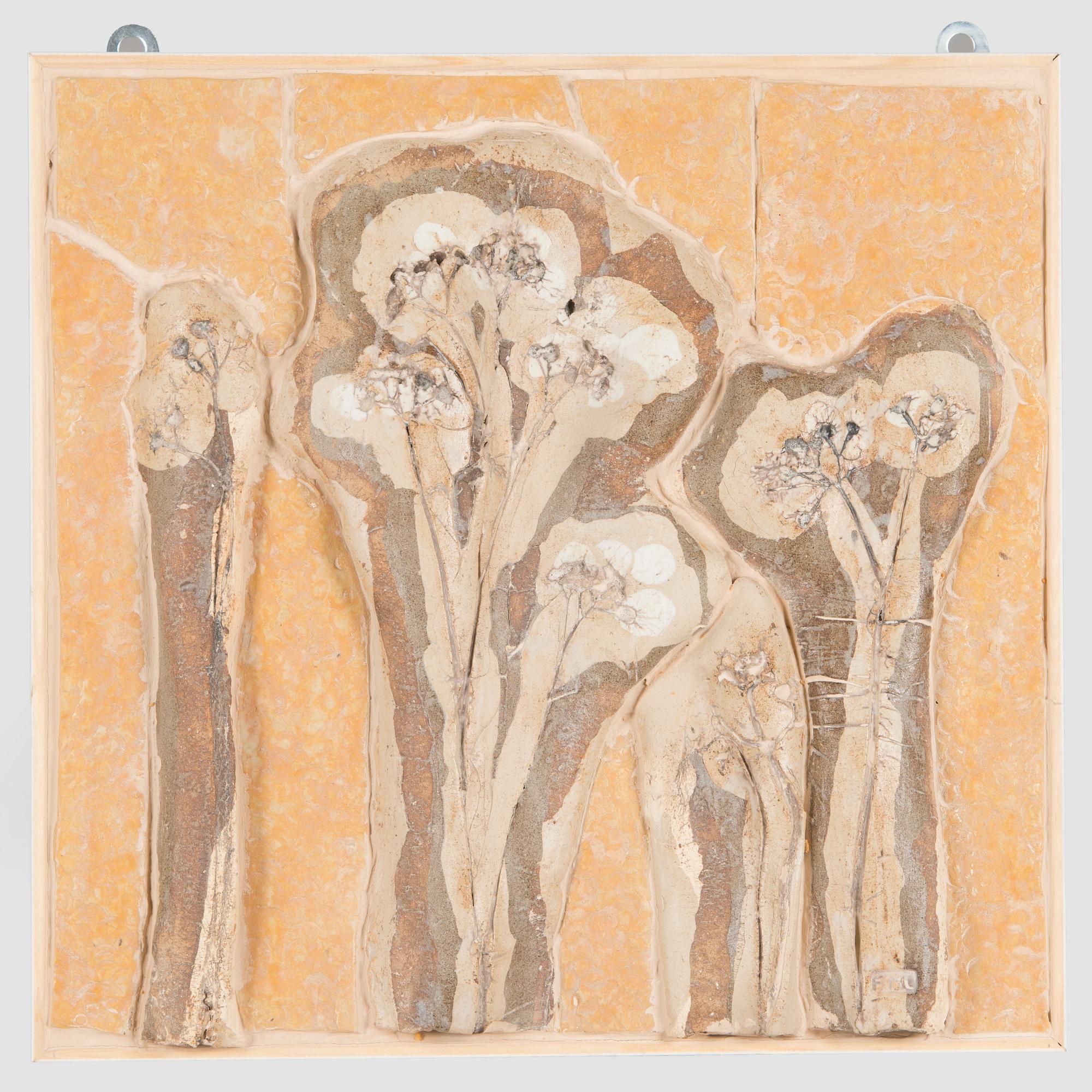 Francesca Mascitti-Lindh, relief "Le piante", stengods, signerad FML.