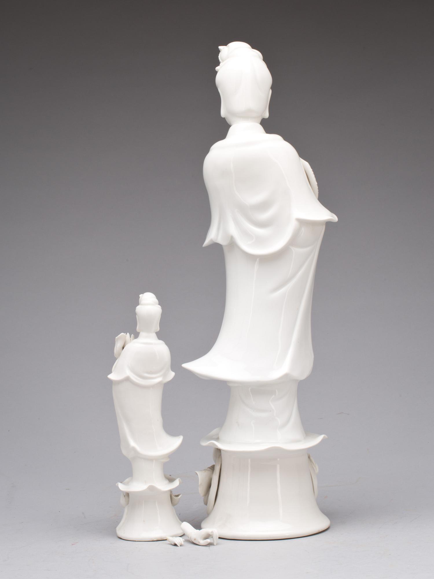 FIGURINER, 2 st, Blanc de Chine, Kina 1900-tal.