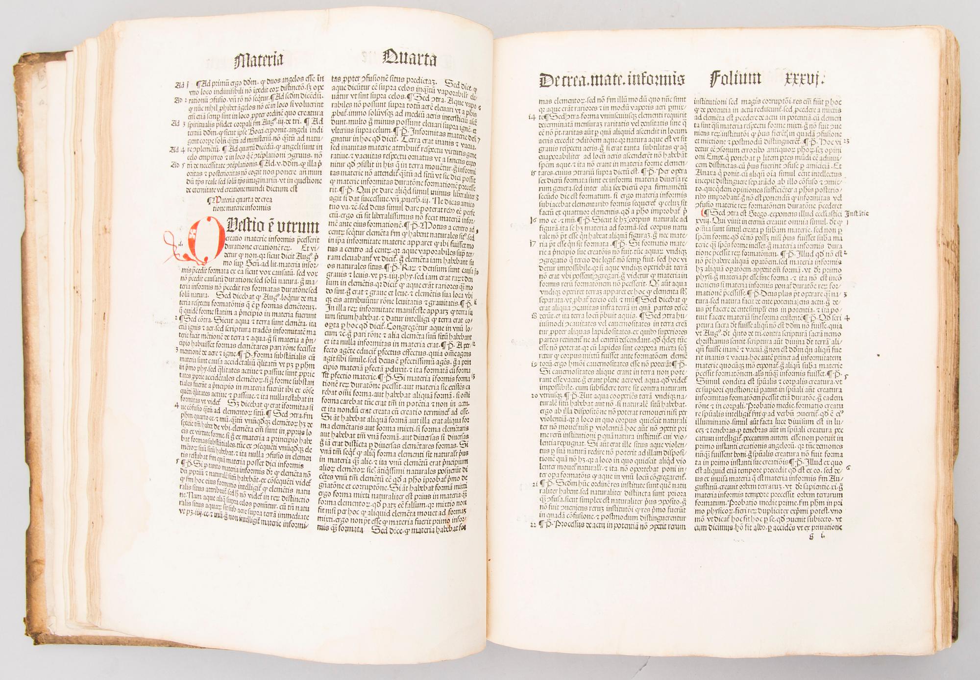 TUOMAS AKVINOLAINEN, Questiones disputate angelici doctoris, Köln 1500, kustantaja Heinrich Quentell.