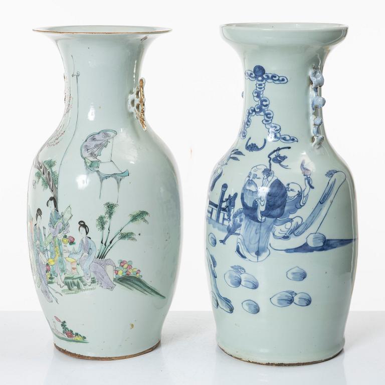 Two porcelain floor vases, China, circa 1900.