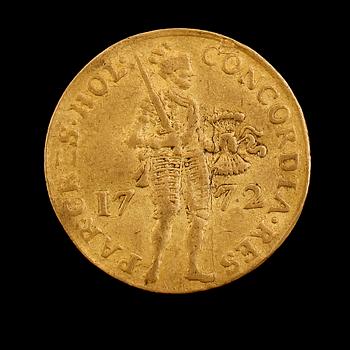 GULDMYNT, 1 ducat, Holland 1772. Vikt ca 3 gram.