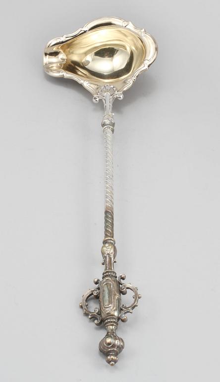 BÅLSKÅL, glas och nysilver, Carl Robert Carlström, Stockholm, omkring år 1900.