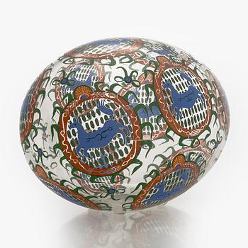 Oiva Toikka, skulptur /dekorationsägg,  signerad Oiva Toikka Nuutajärvi Notsjö.