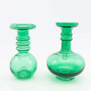 Tamara Aladin, Vases and a decanter, 3 pcs, glass, Riihimäen Lasi, Finland, 1960s/70s.