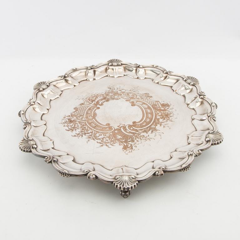 Trays 3 pcs, including England, silver-plated, first half of the 20th century.