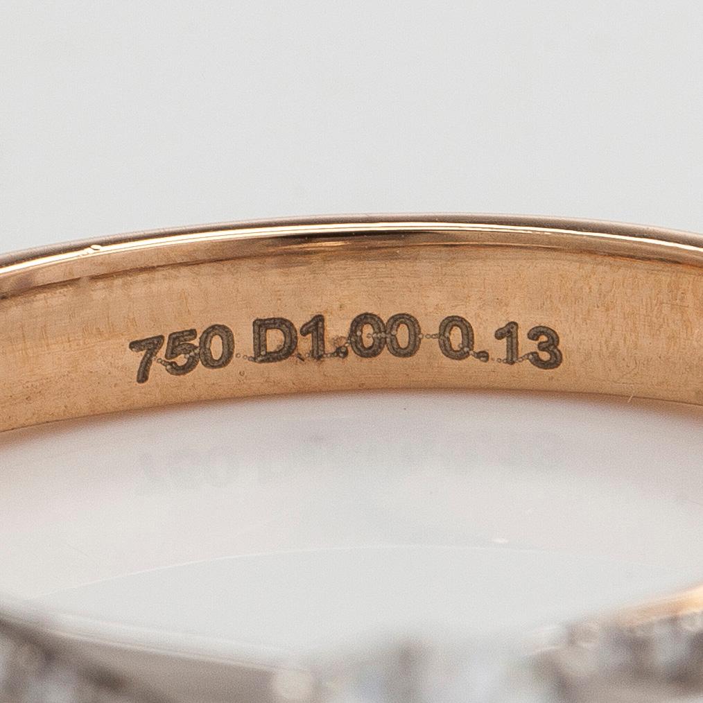 Sormus, 18K kultaa timanteilla. GIA-todistus.