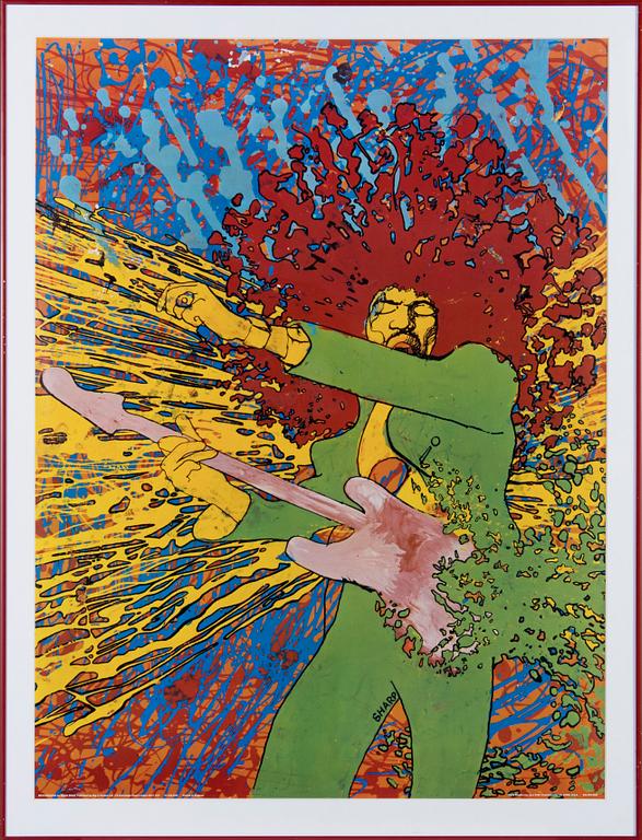 Martin Sharp, An Original Explosion Poster of Jimi Hendrix, julkaissut Big O Posters, ensipainos, 1968.