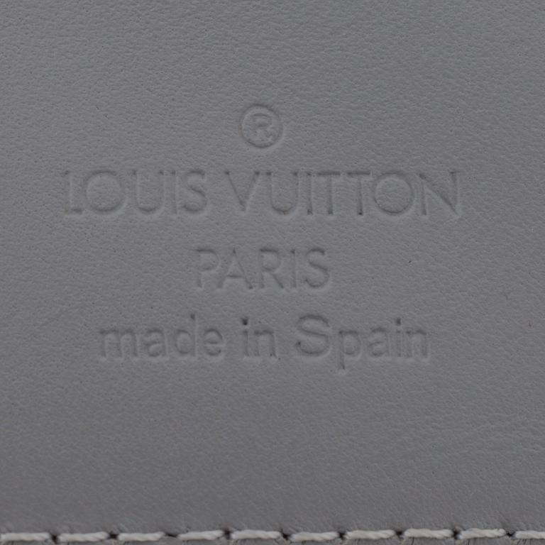 LOUIS VUITTON, a silver grey vernis calender, "Agenda PM".
