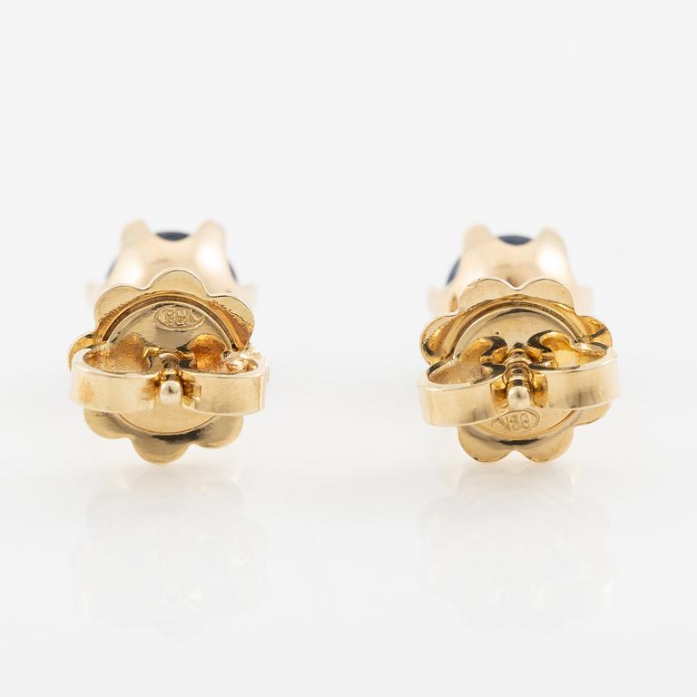Earrings 14K gold with sapphires.
