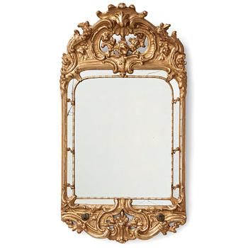 90. A Swedish Rococo two-light girandol mirror, second half of the 18th century.