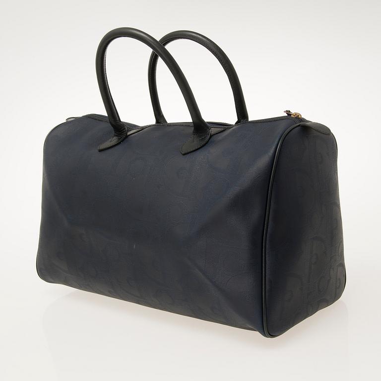 CHRISTIAN DIOR, Blue Monogram Coated Canvas Duffel Bag.