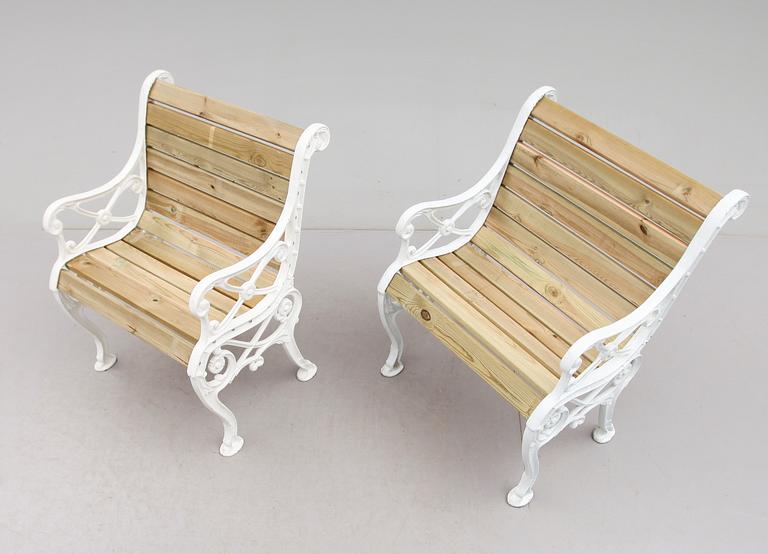 TRÄDGÅRDSSTOLAR, 1 par, 1900-talets andra hälft.