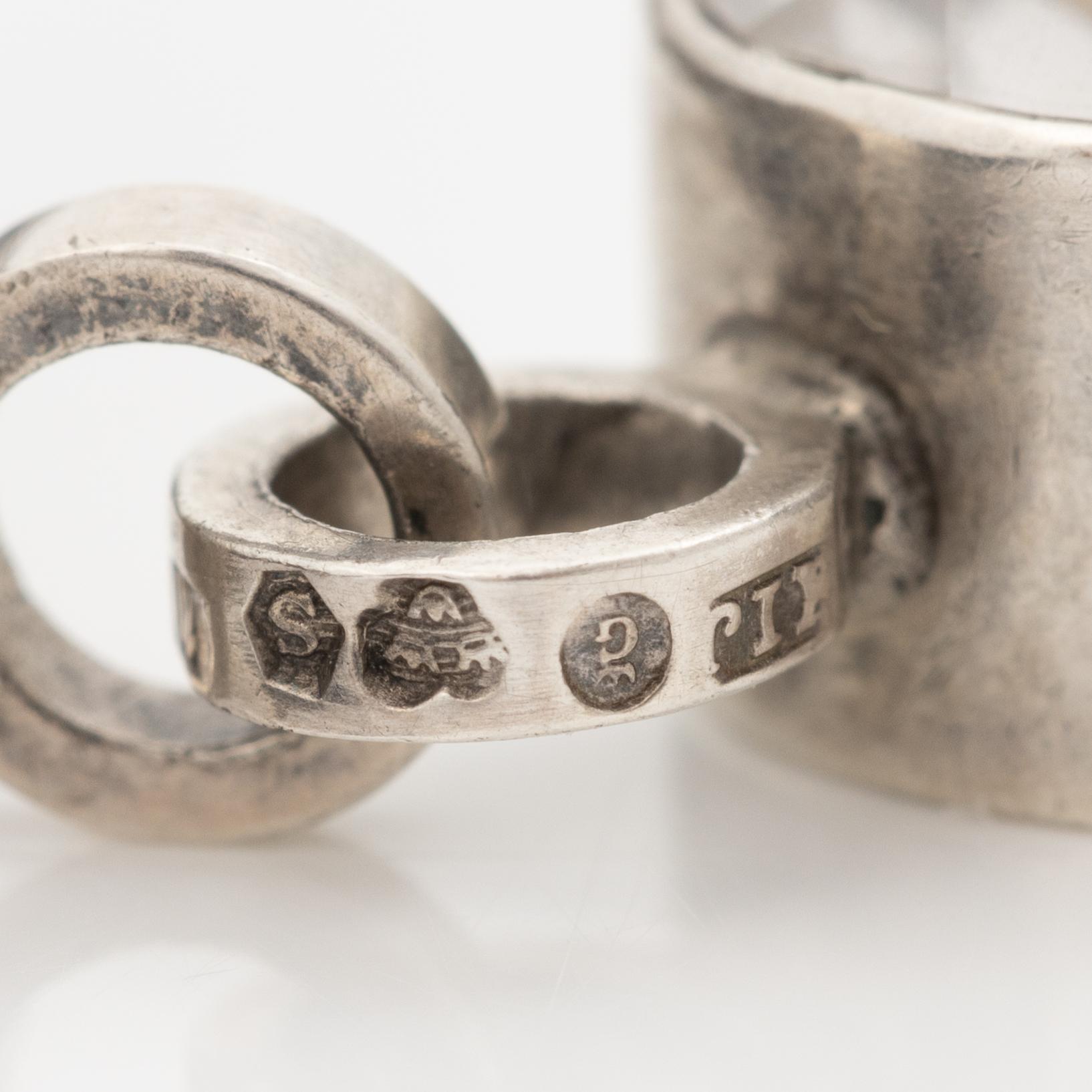 Cecilia Johansson, Necklace with pendant, silver and rock crystal.