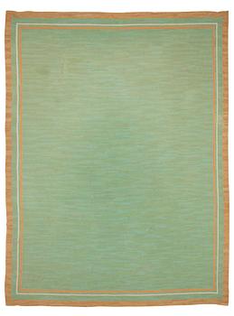 889. CARPET. Flat weave. 396 x 301 cm. Signed TPB (Textilatelier Polly Björkman).
