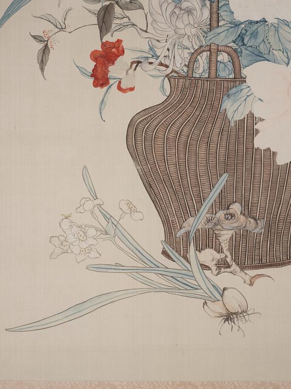 A Chinese painting, signed Lady Huang Hua, presumably late Qing dynasty.