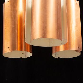 A copper ceiling light.