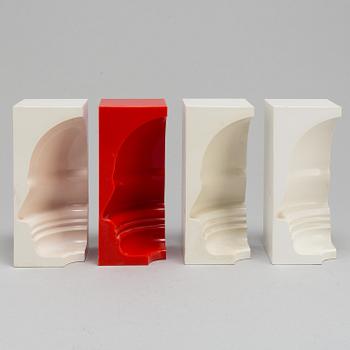 SIVERT LINDBLOM, a set of four plastic objects, with stamp mark and dated 1968.