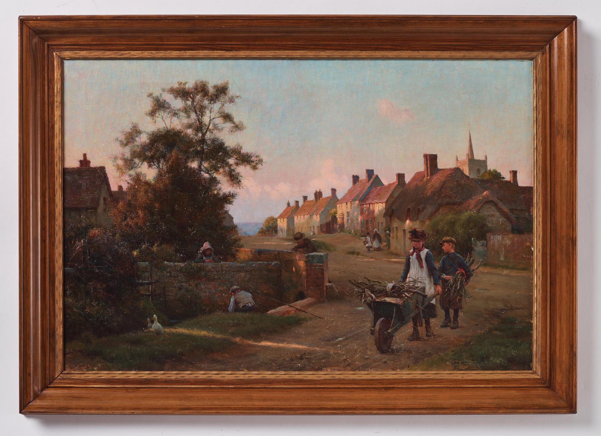 Blandford Fletcher, Village street with children.