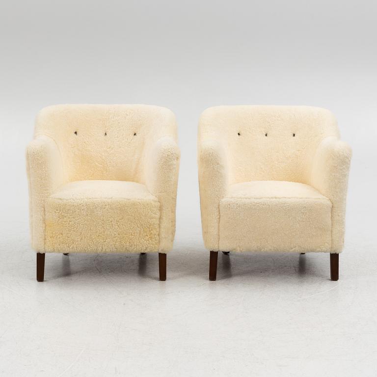 Danish Modern, fåtöljer, ett par, 1900-talets mitt.