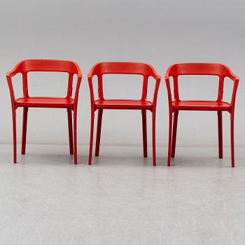 Ronan & Erwan Bouroullec, three 'Steelwood' chairs from Magis, Italy.