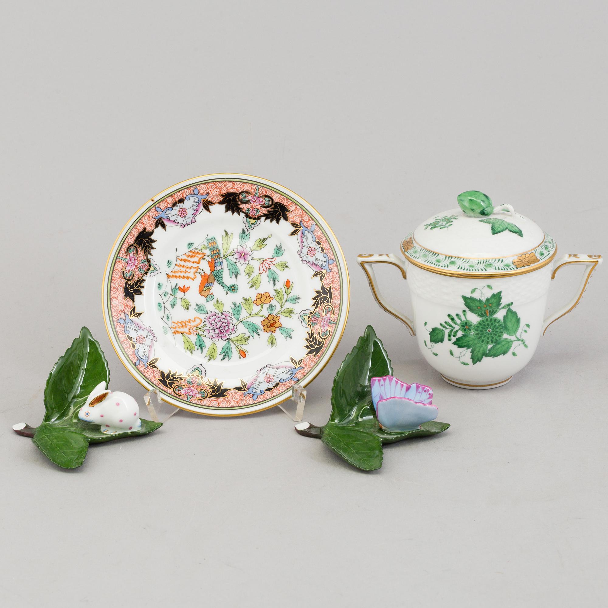12 parts of hand painted porcelain by Herend Hungary.