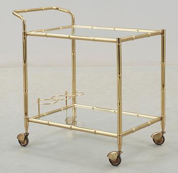 BARVAGN, mässing och glas, 1900-tal.