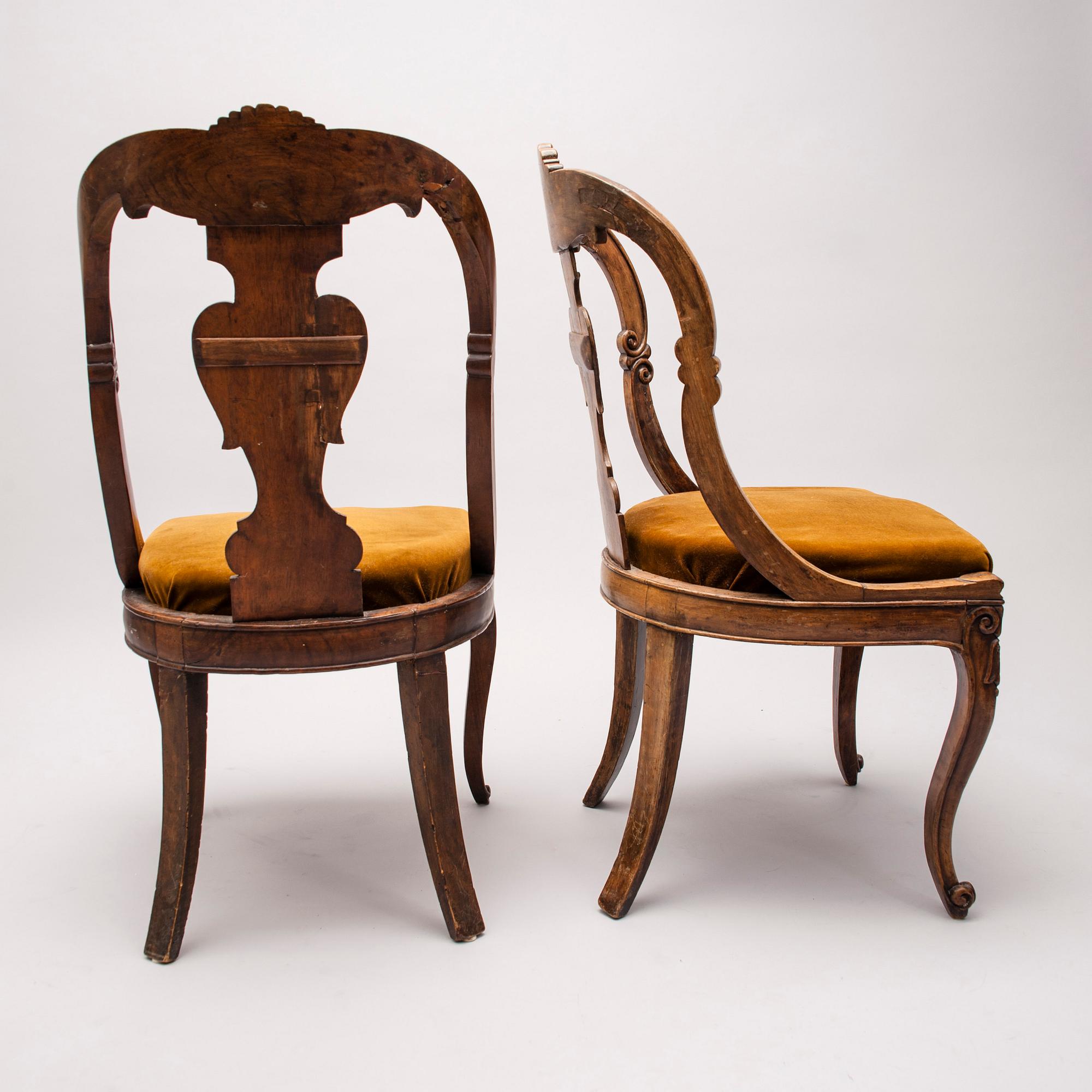 STOLAR, 6 st, mahogny, 1800-talets mitt.