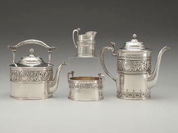 A C.G. Hallberg set of 4 pcs tea and coffee service, Stockholm 1906.