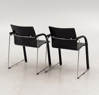 A pair of chairs and a side table, model "S320", Wulf Schneider & Ulrich Böhme, Thonet, 1980s.