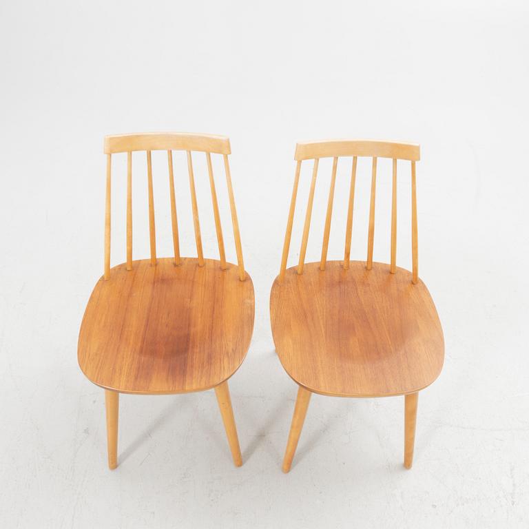 Yngve Ekström, Chairs, 4 pcs, "Pinnockio", Stolab, 1950s/60s.