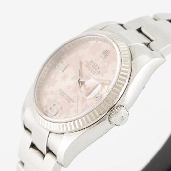 Rolex, Oyster Perpetual, Datejust, "Floral Dial", wristwatch, 36 mm.