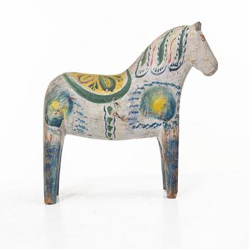 Dala horse, folk art, attributed to Karin Nisser, circa 1910.