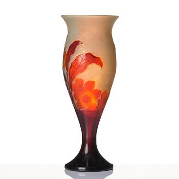 Emile Gallé, an Art Nouveau cameo glass vase, Nancy, France, early 1900s.